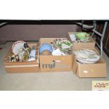 Three boxes of miscellaneous pottery and ornaments