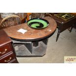 A mahogany demi-lune side table