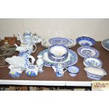 A quantity of various blue and white china to incl