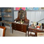 An Edwardian inlaid mahogany dressing chest