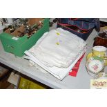 A quantity of napkins and table cloths