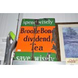 An enamel advertising sign for Brook Bond Dividend