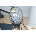 A crackle glass egg shaped table lamp