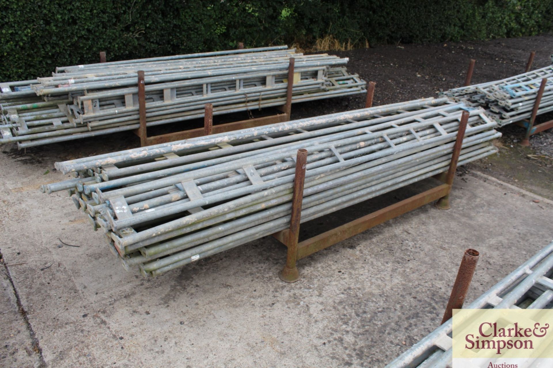 Stillage of Haki Scaffolding Ledger Beams. Mainly 3050.