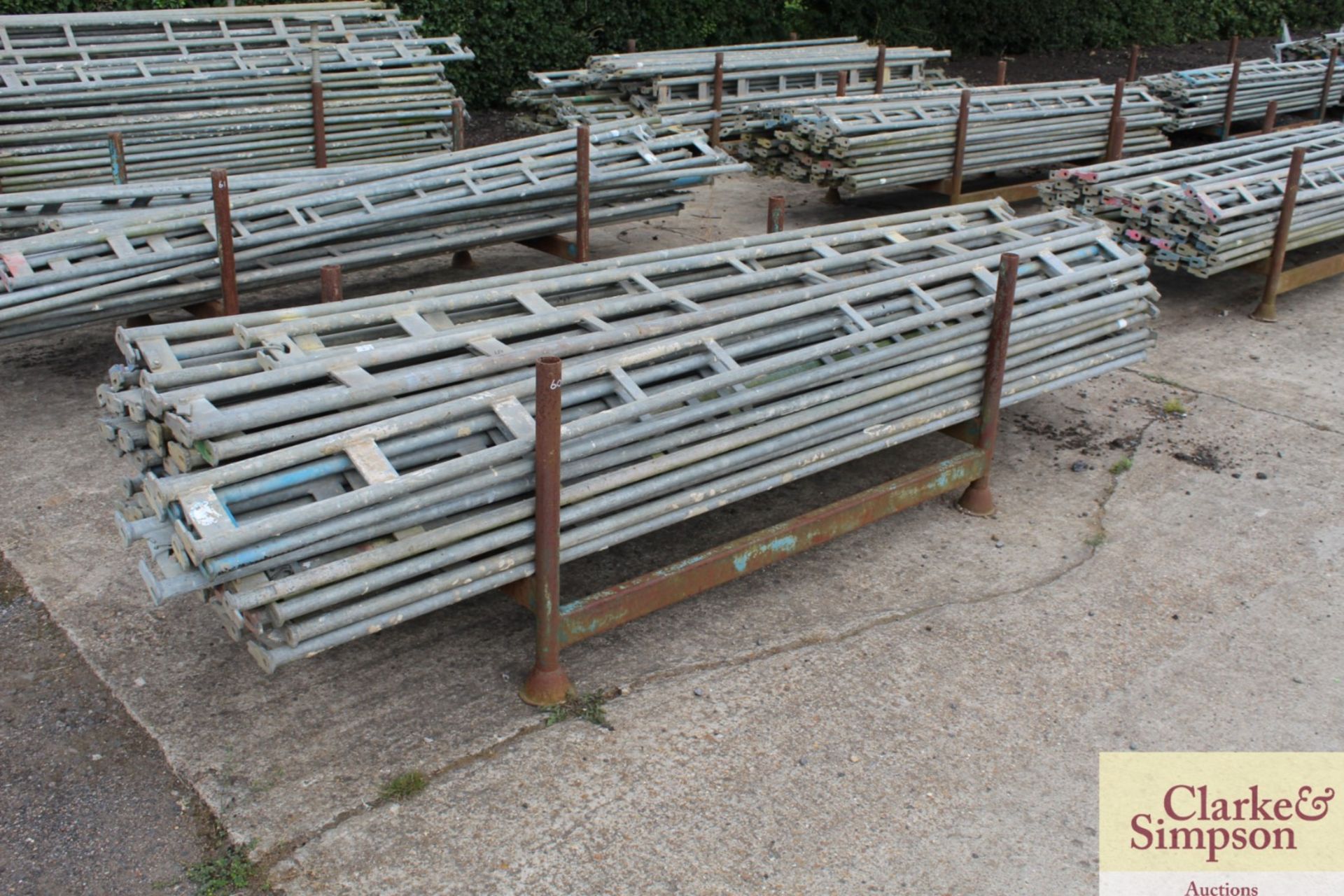 Stillage of Haki Scaffolding Ledger Beams. Mainly 3050.