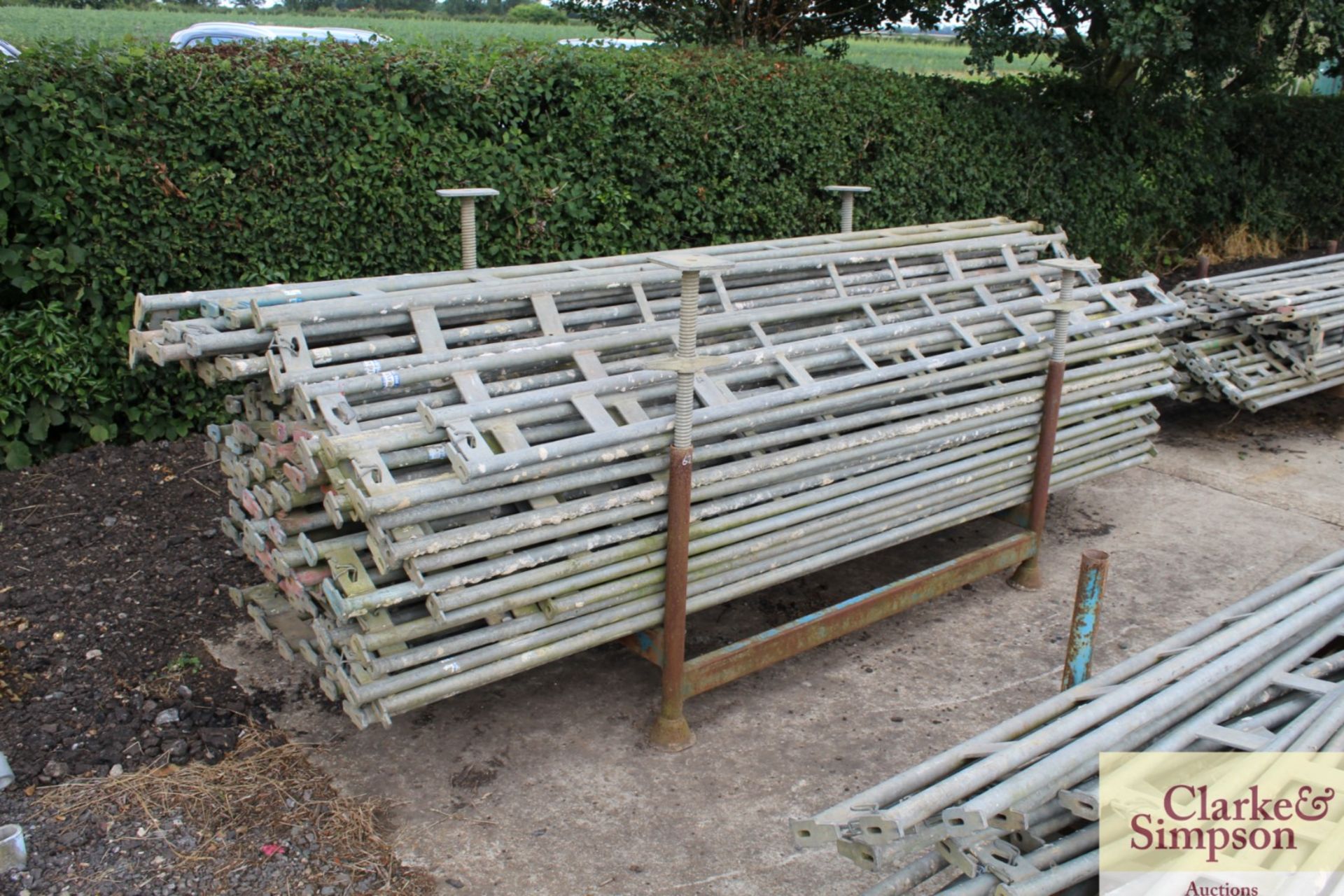 Stillage of Haki Scaffolding Ledger Beams. Mainly 3050.