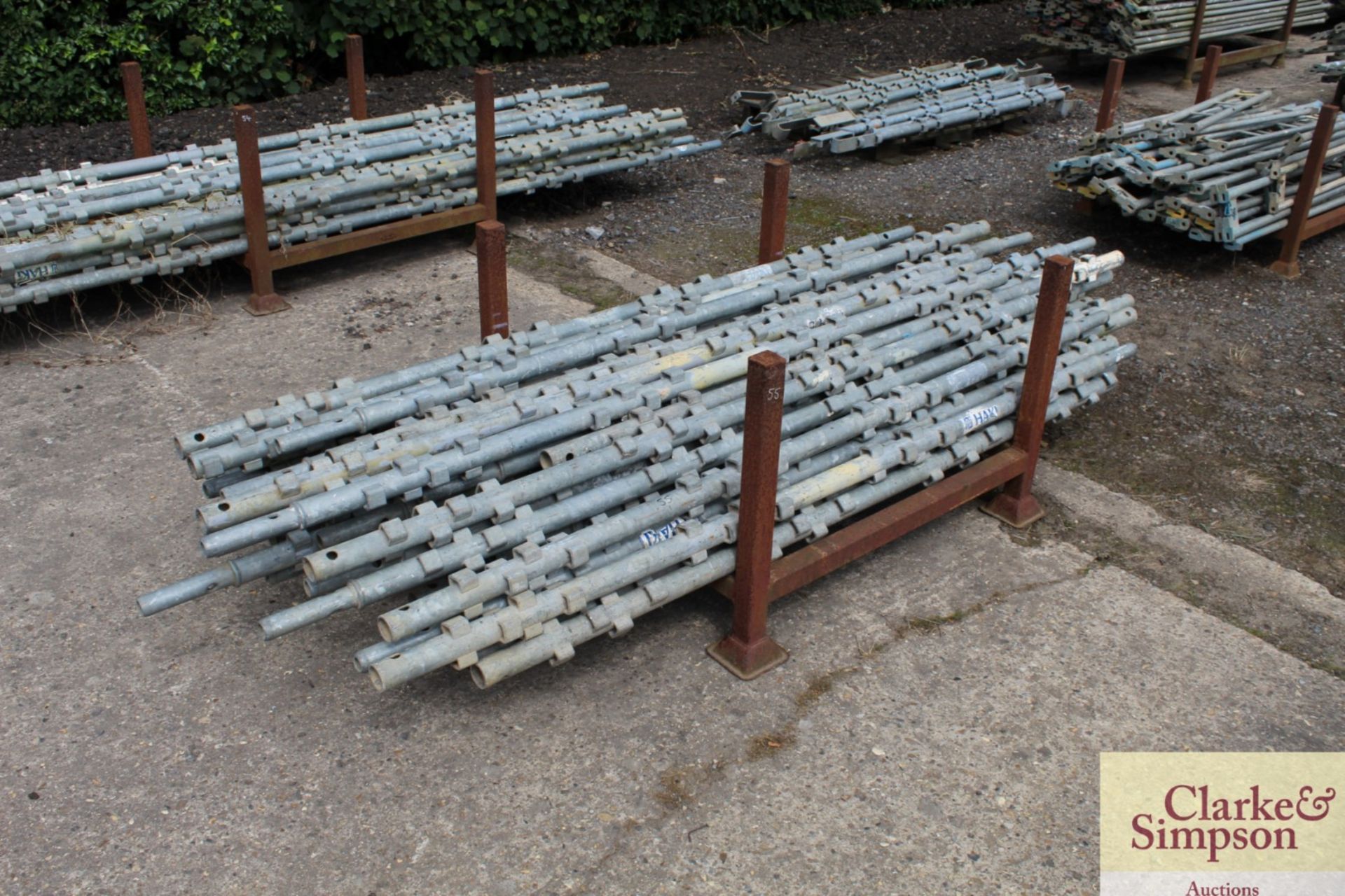 Stillage of Haki Scaffolding Standard S uprights. Mainly 2m.