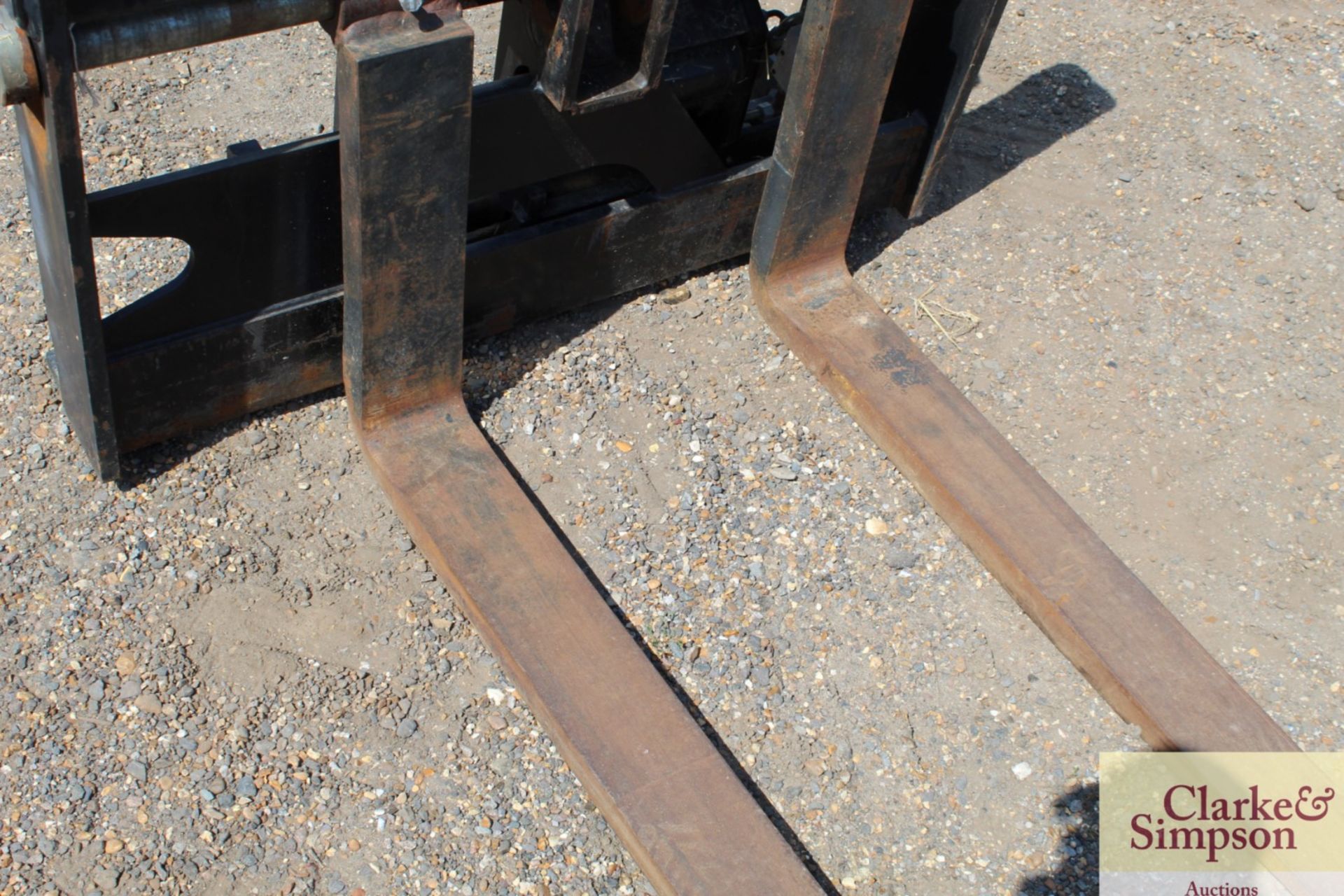 Set of pallet tines with side shift. Dieci brackets. Owned from new. - Image 9 of 10