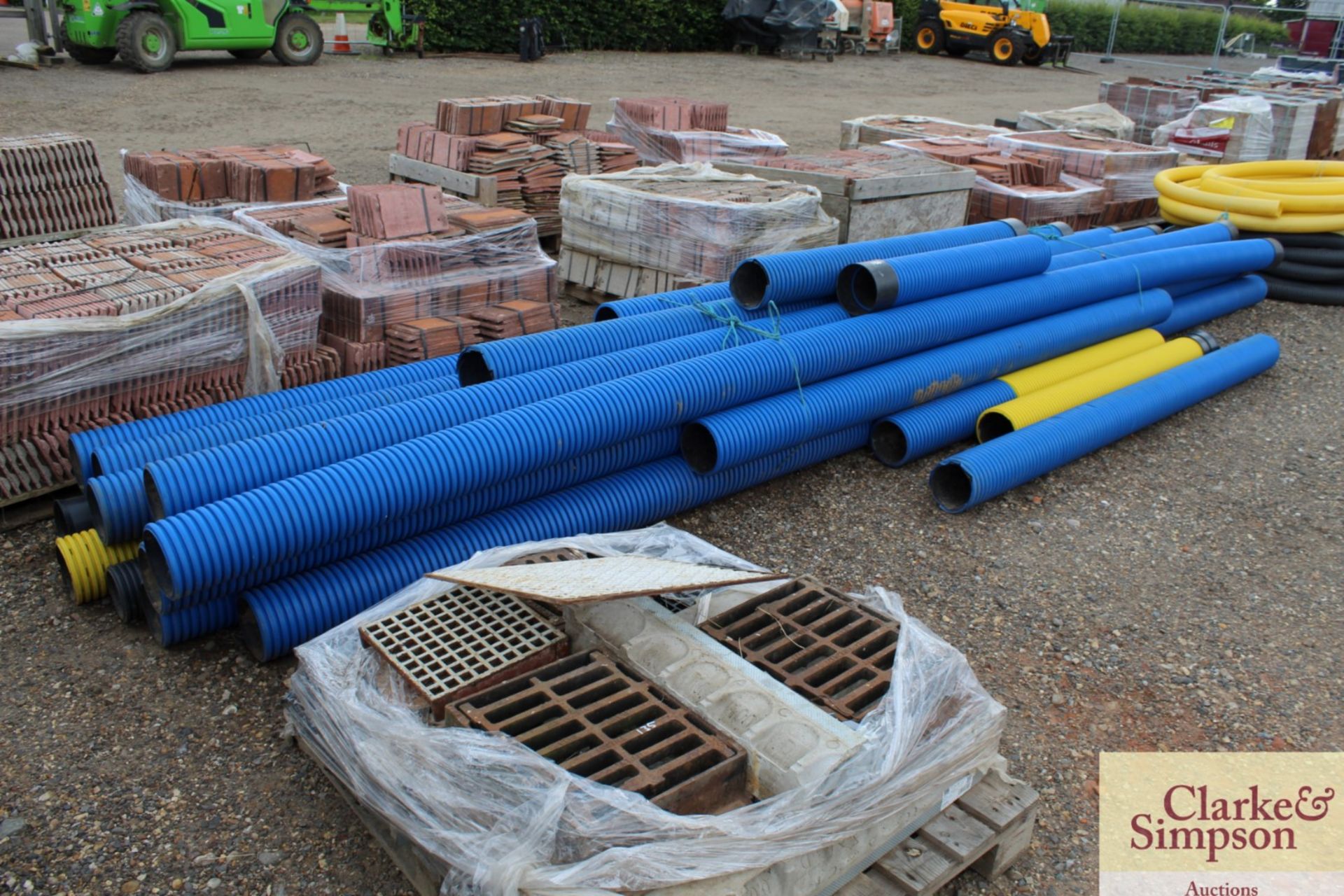 Quantity of 6in double walled drainage pipes.