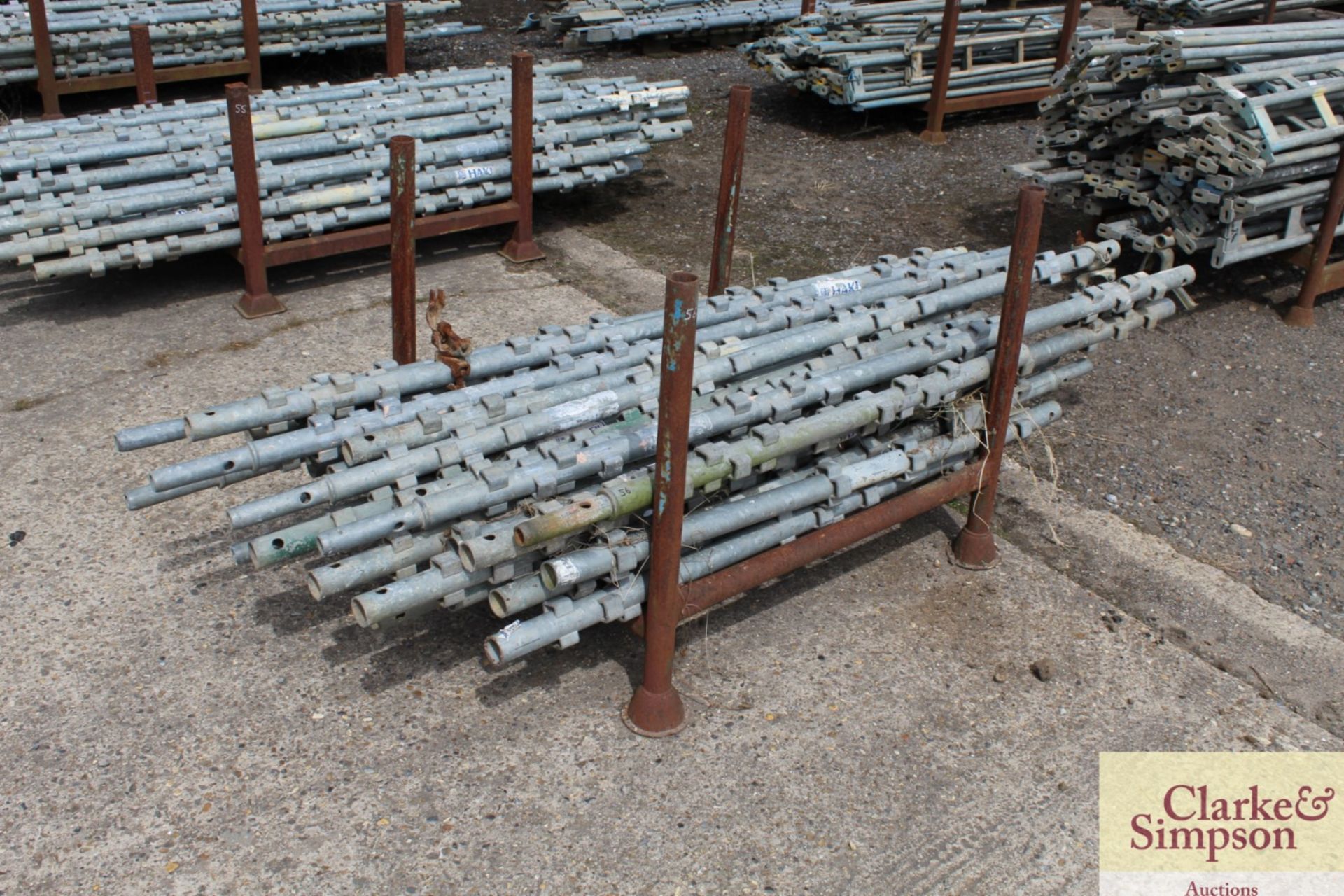 Stillage of Haki Scaffolding Standard S uprights. Mainly 1.5m.