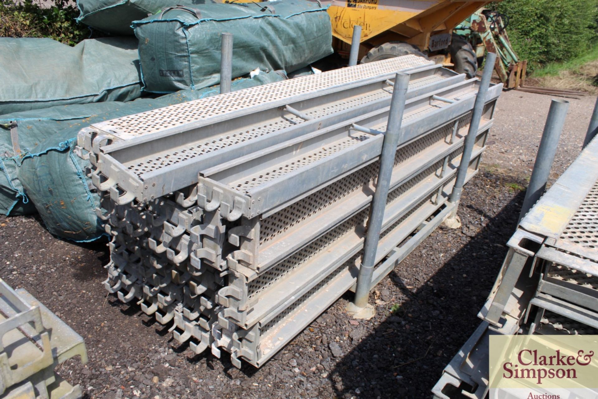 Stillage of Haki Scaffolding Aluminium Planks. Mainly 3050.
