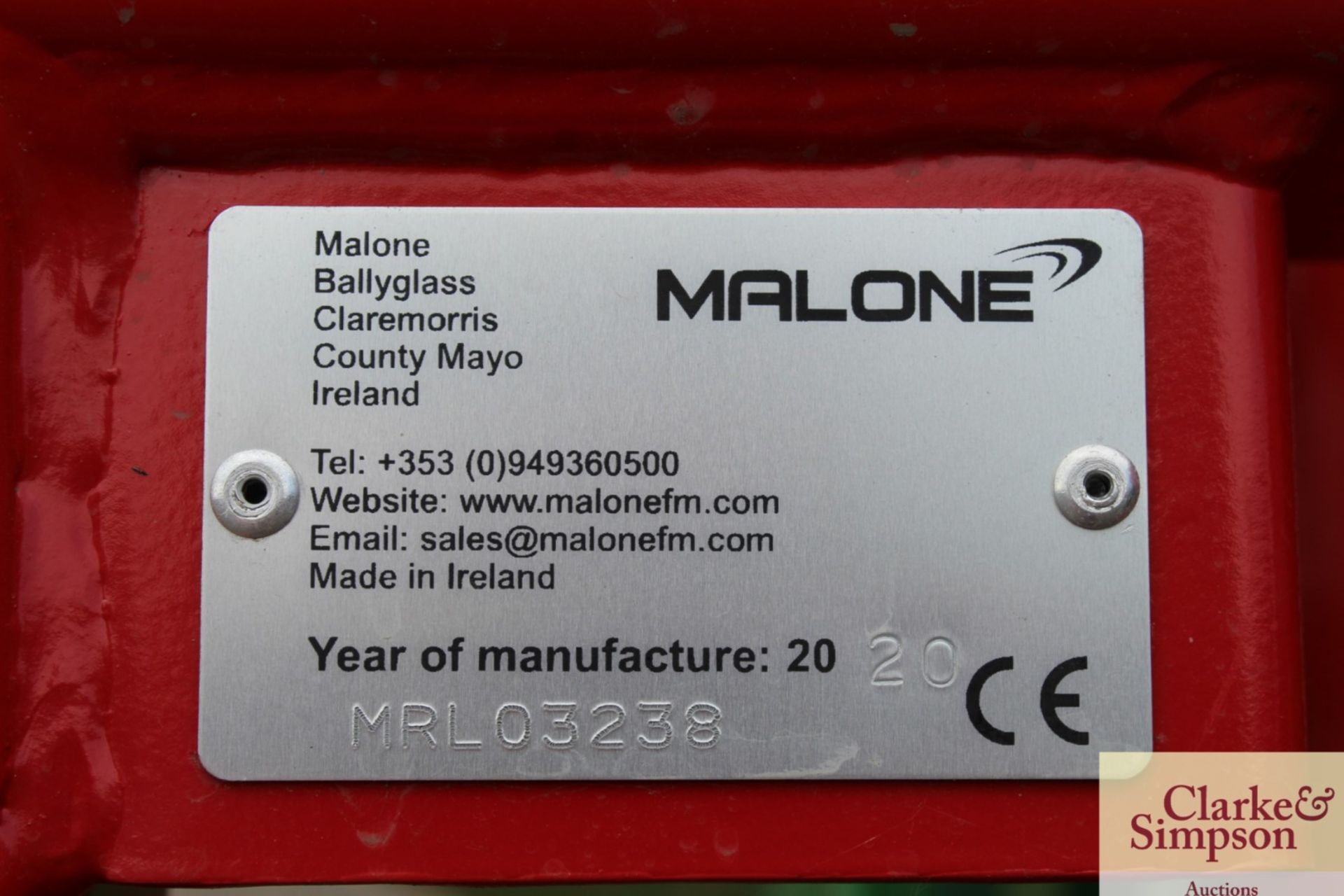 Malone Side Tilt linkage mounted post knocker. 2020. Serial number MRL03238. With hydraulic top - Image 20 of 20