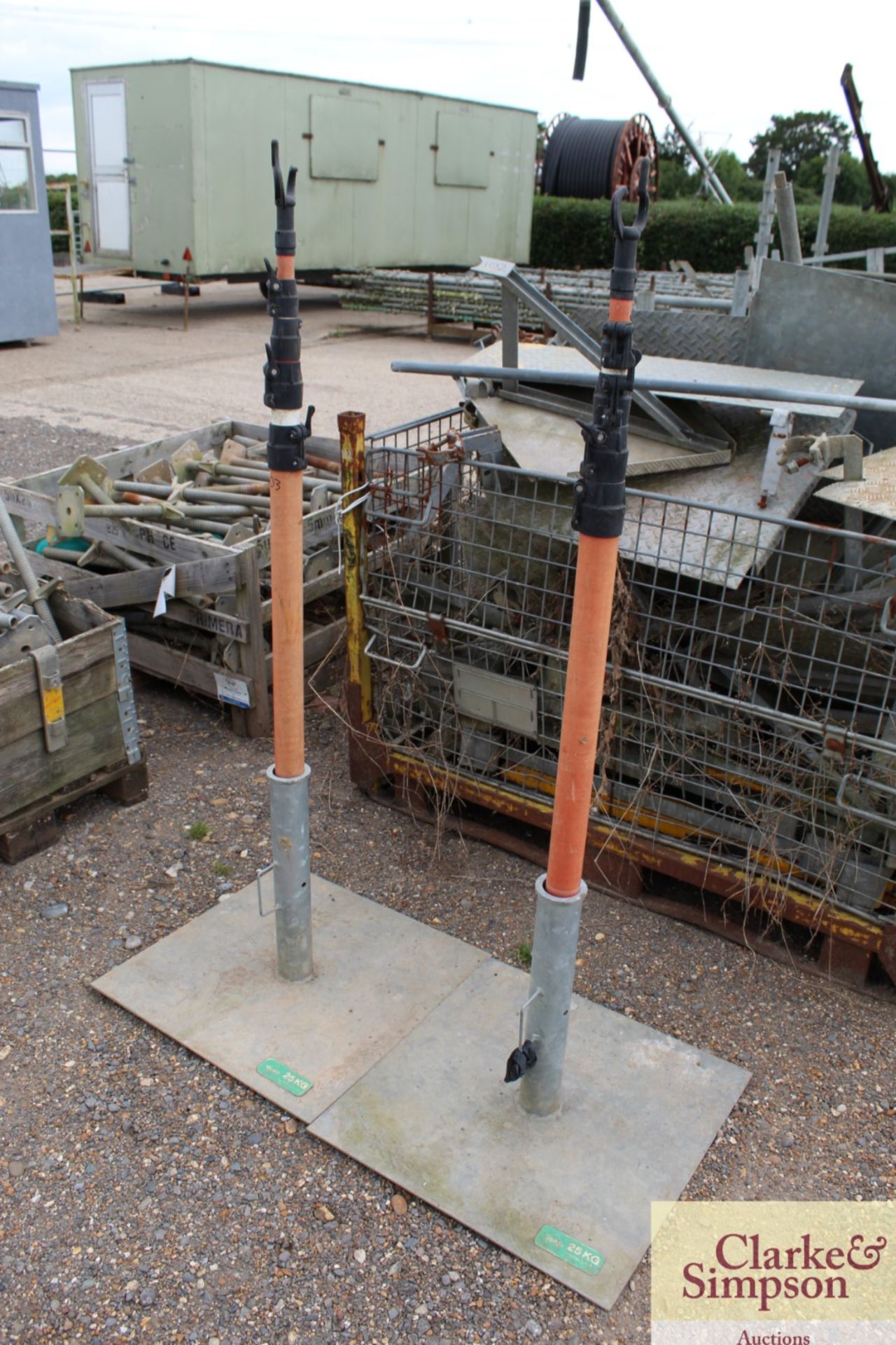 2x adjustable warning tape poles. With bases. - Image 2 of 5