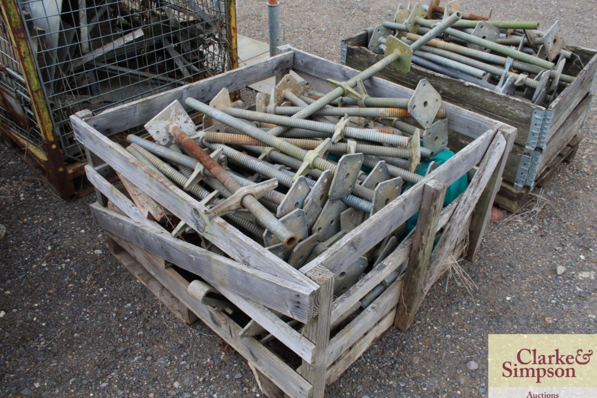 Stillage of Haki Scaffolding Base Jacks and other components. - Image 2 of 3