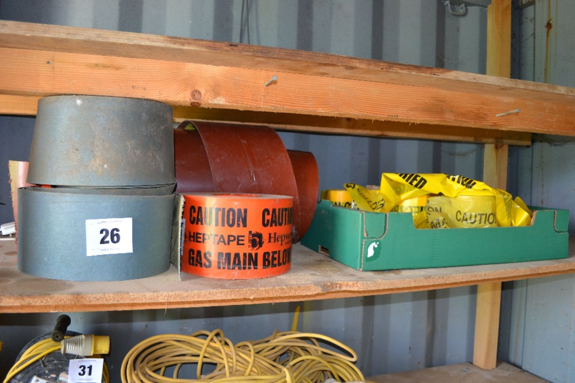 Quantity of underground warning and tactile tape.