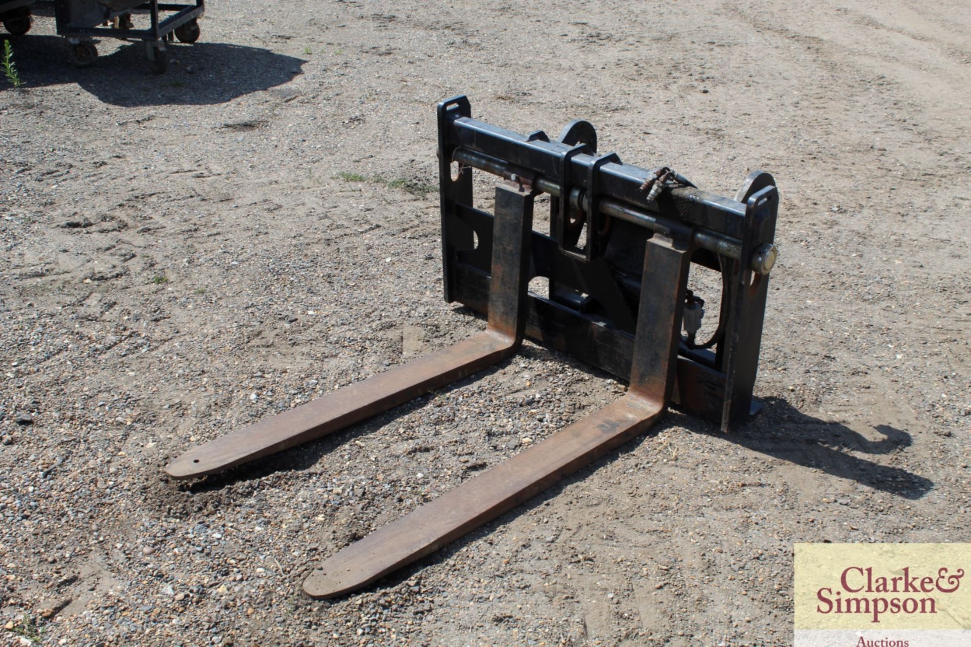 Set of pallet tines with side shift. Dieci brackets. Owned from new. - Image 2 of 10