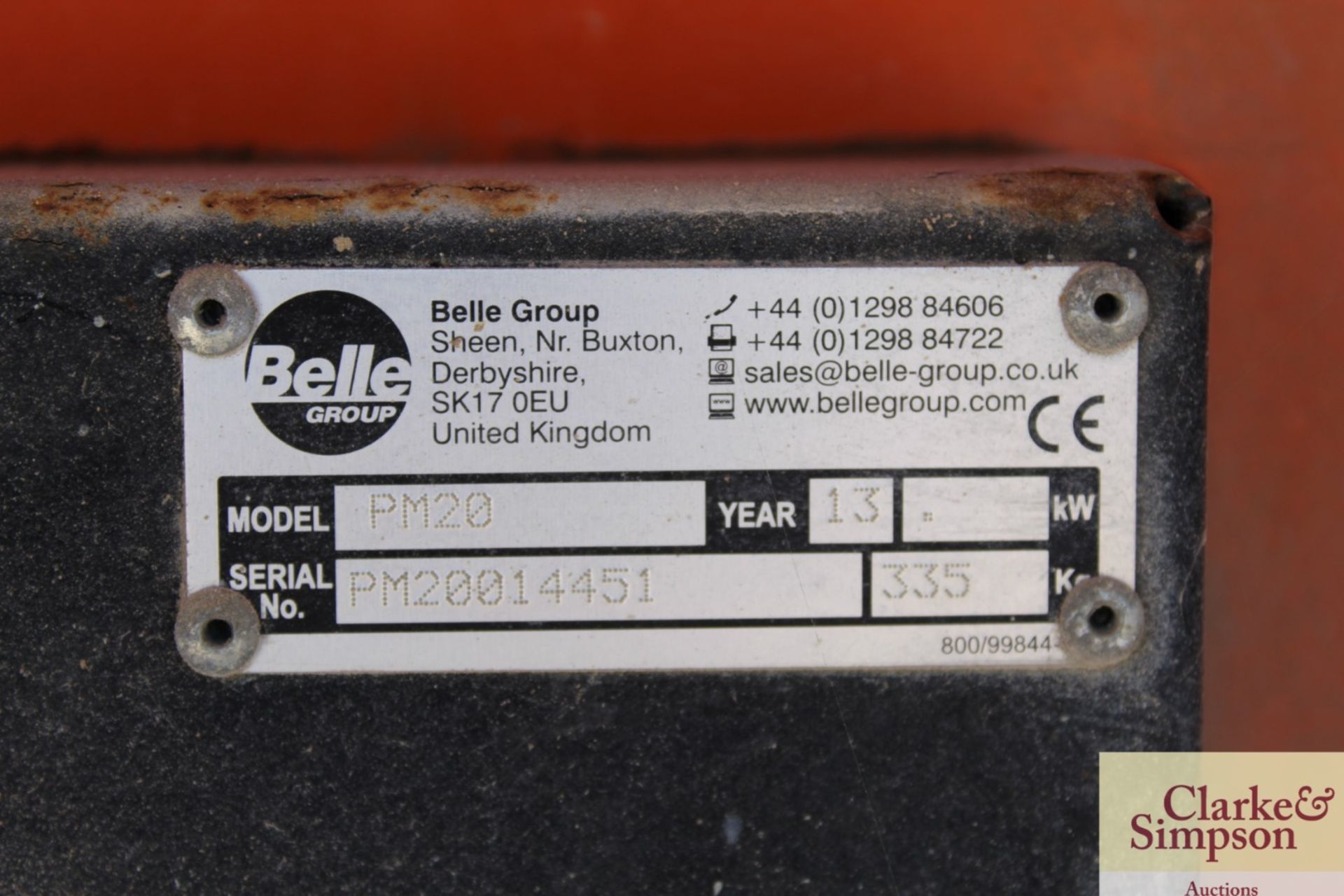Belle Premier 100XT PM20 site cement mixer. 2013. - Image 14 of 15