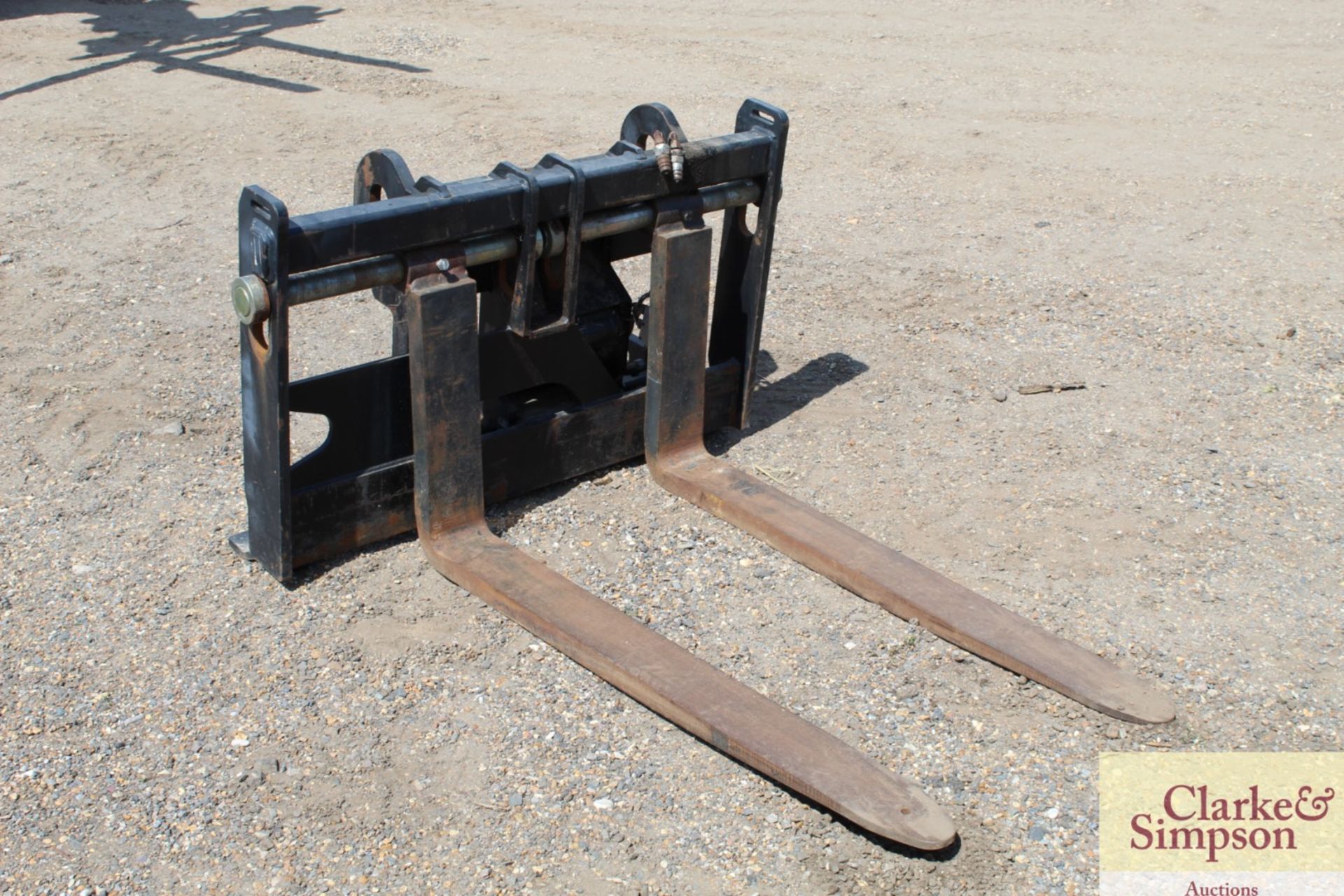 Set of pallet tines with side shift. Dieci brackets. Owned from new.