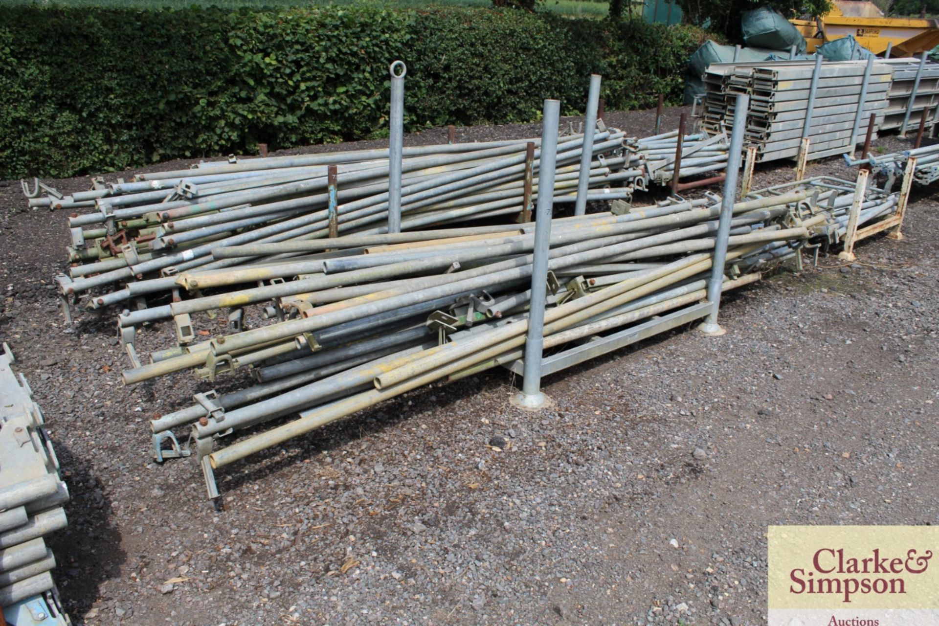 Stillage of Haki ScaffoldingDiaganol Braces and some scaffold poles.