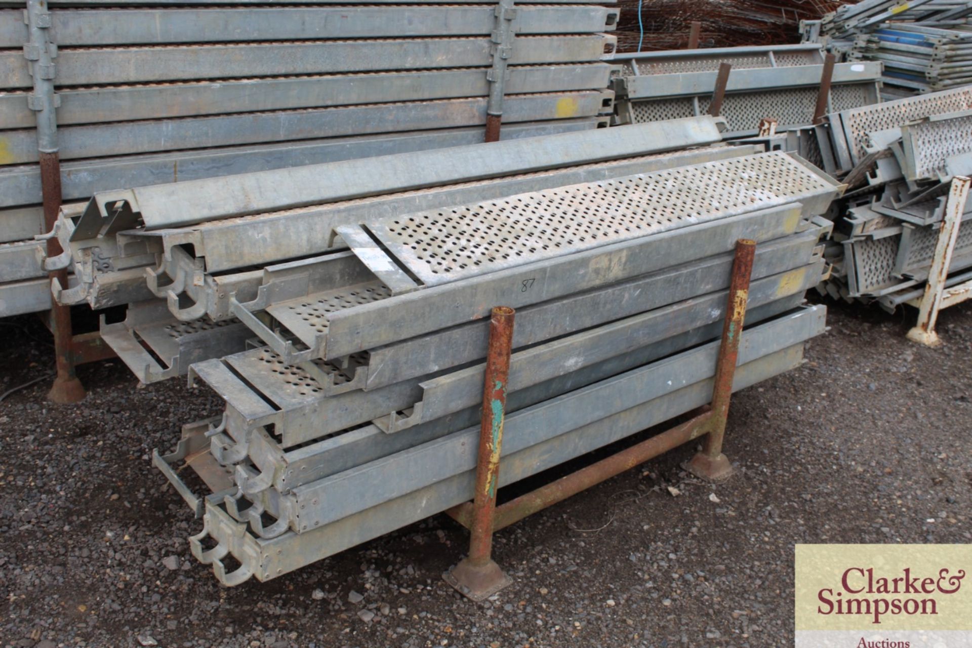 Stillage of Haki Scaffolding Steel and Aluminium Planks. Mainly 1964.
