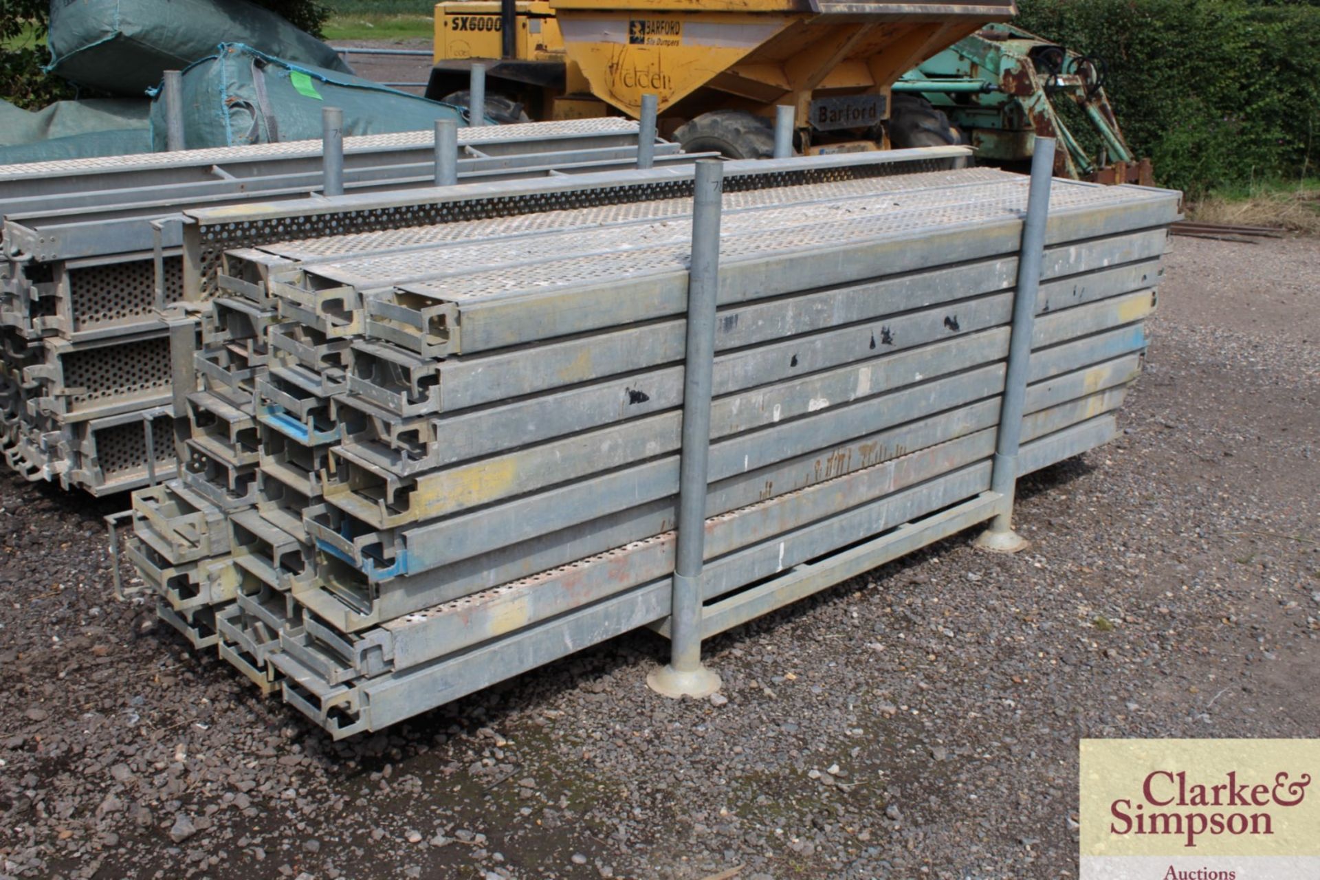 Stillage of Haki Scaffolding Steel Planks. Mainly 3050.