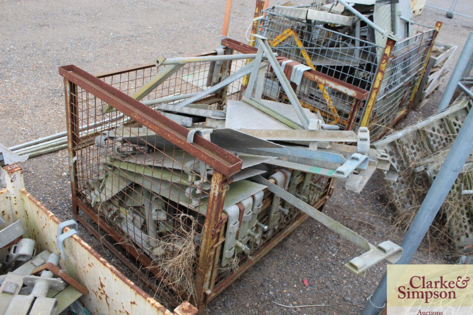 Stillage of large quantity of Haki Scaffolding componants. To include Corner Brackets, Hanging - Image 3 of 4