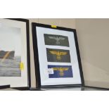 A German WW2 type framed collection of eagle badge