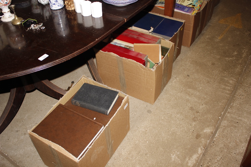 Five boxes of miscellaneous books to include Boswe