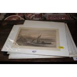 A quantity of various unframed prints etc.