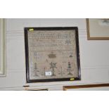 A 19th Century sampler worked by Mary Thirlow 1805