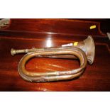 A copper and brass bugle