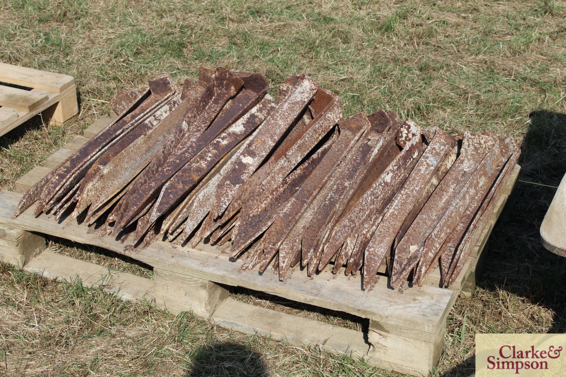 Heavy duty metal stakes, used when pouring concrete on airfield. - Image 3 of 4
