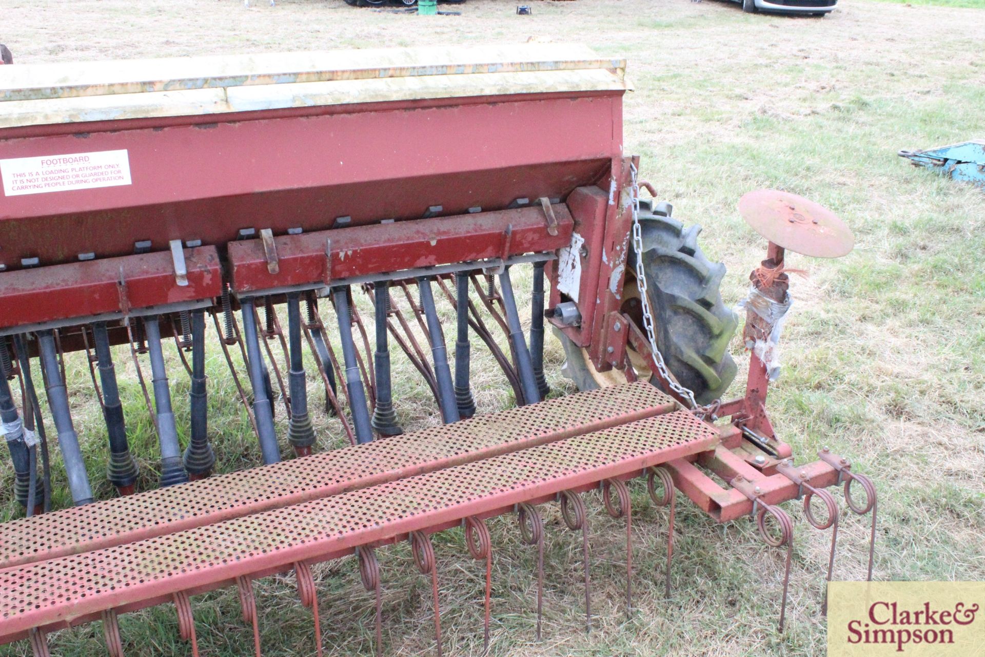 Falcon 3m mounted drill. With Suffolk coulters, covering harrow, bout markers and wheel track - Image 9 of 14