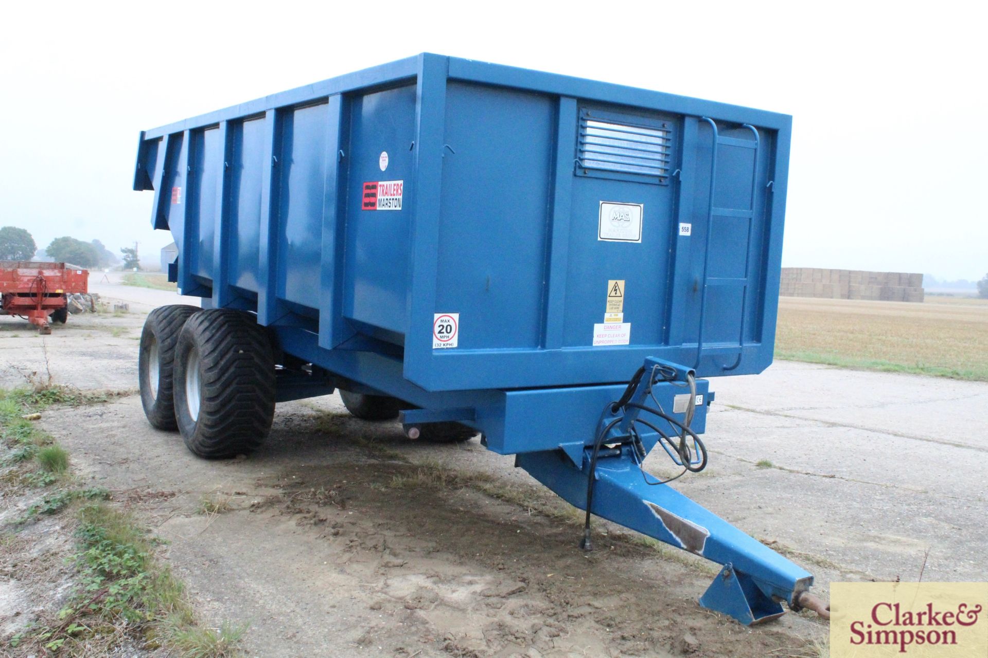 AS Marston ACE14D 14T twin axle dump trailer. 03/2011. Serial number 217341. With oil brakes, - Image 3 of 26
