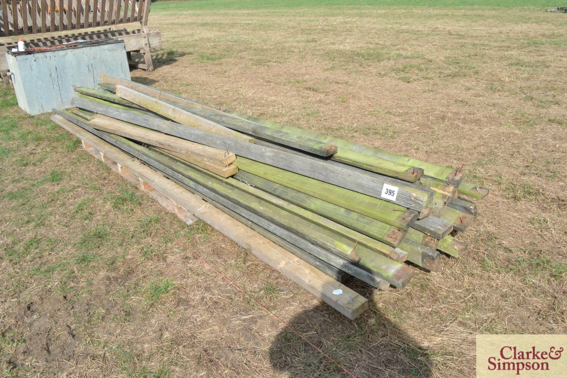 Quantity of reclaimed fencing rails.