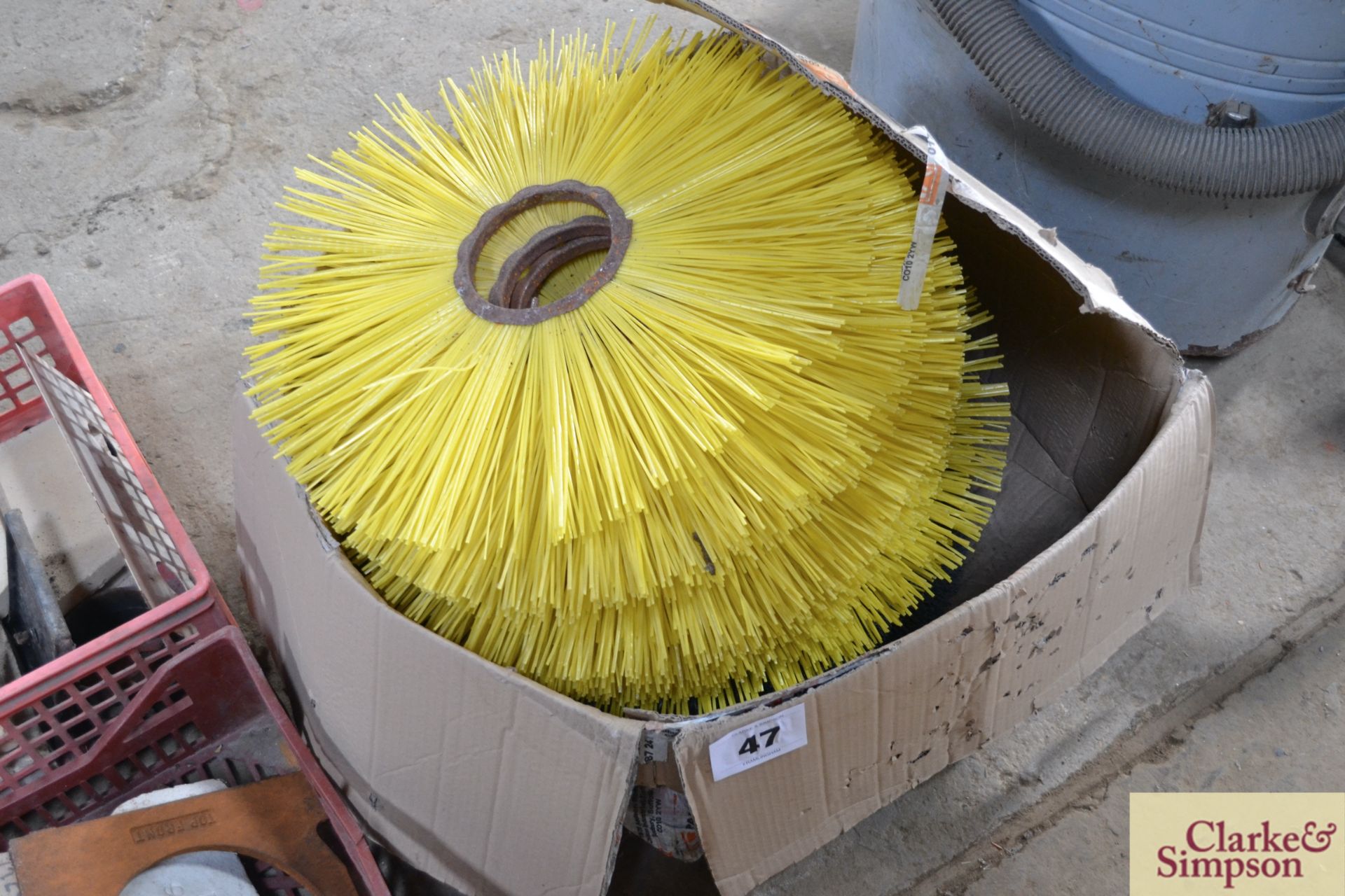 Quantity of steel and nylon brushes for yard brush.