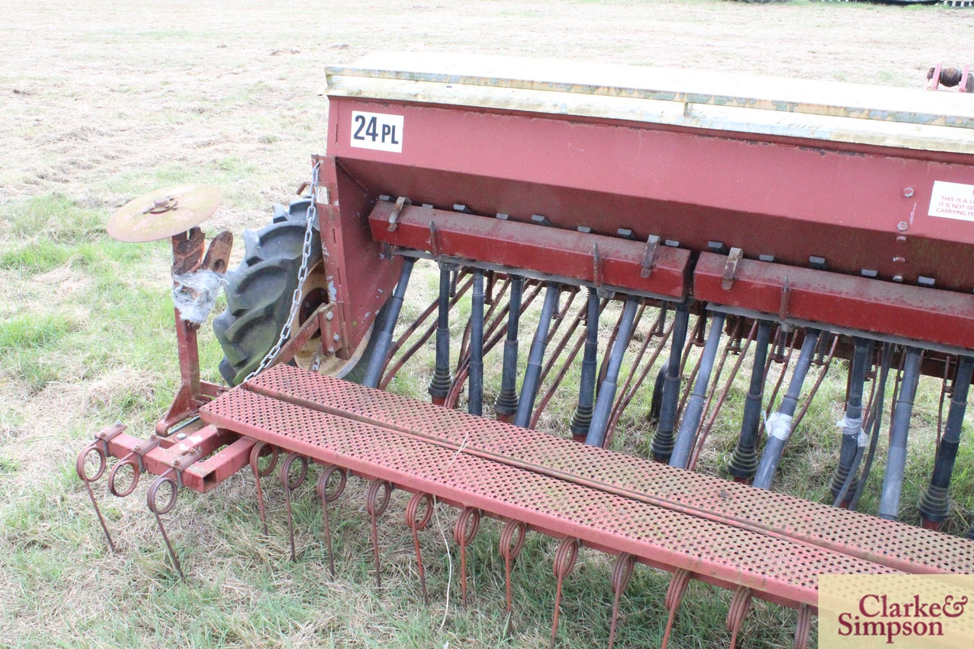 Falcon 3m mounted drill. With Suffolk coulters, covering harrow, bout markers and wheel track - Image 8 of 14