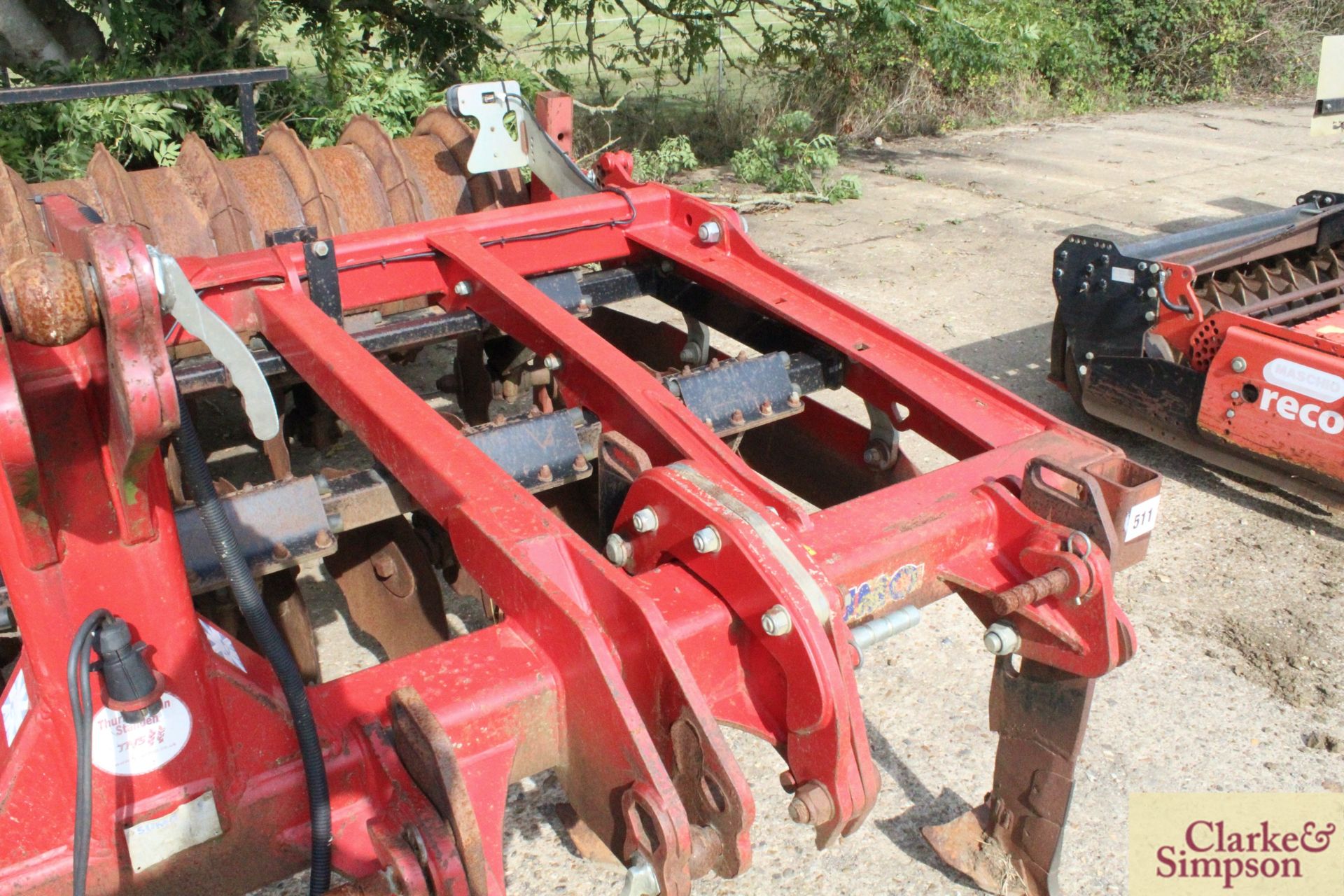 Sumo Trio 3 3m mounted cultivator 2012. Serial number 11626. With six Metcalfe low disturbance legs, - Image 8 of 21