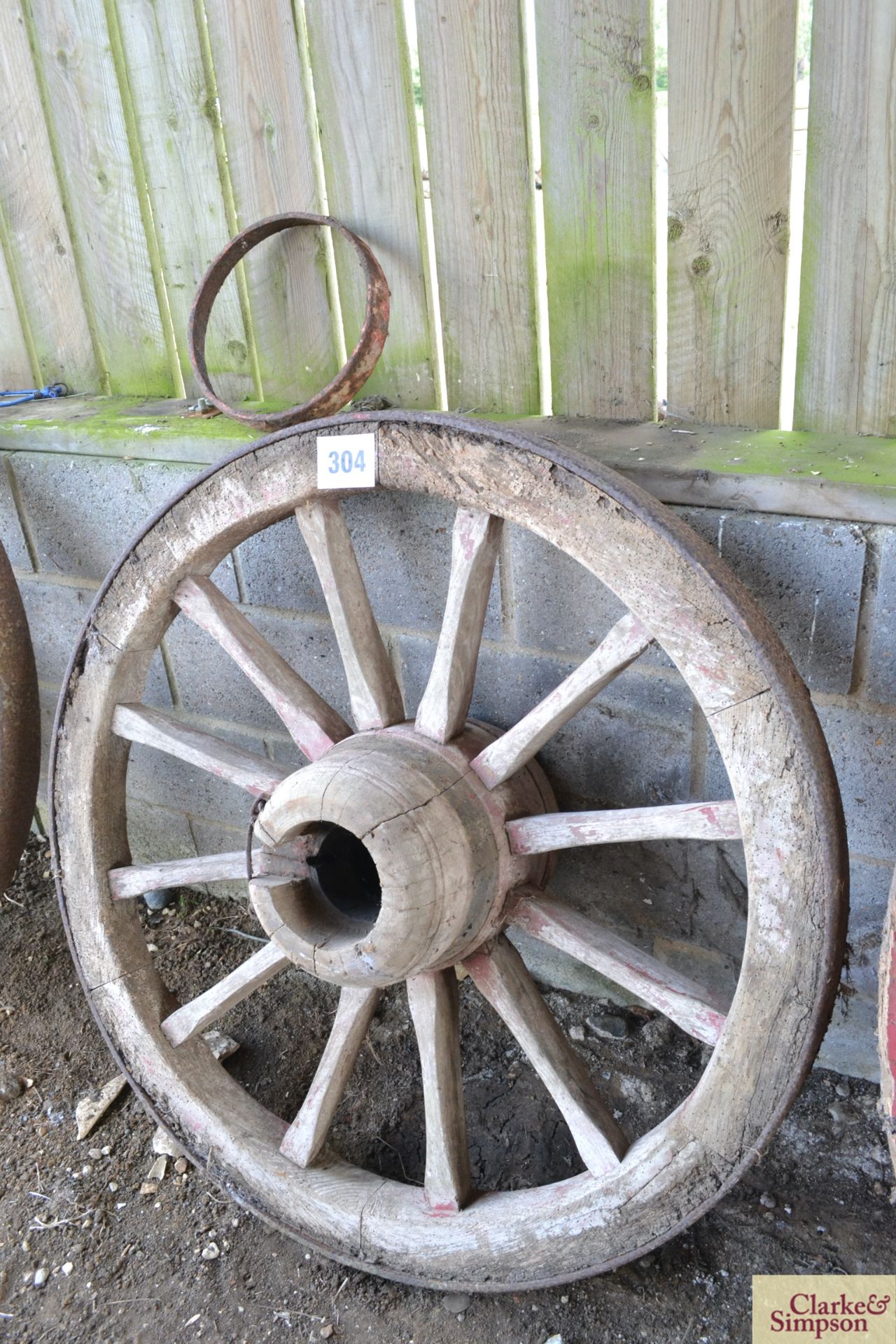 Pair of front wagon wheels. - Image 2 of 3