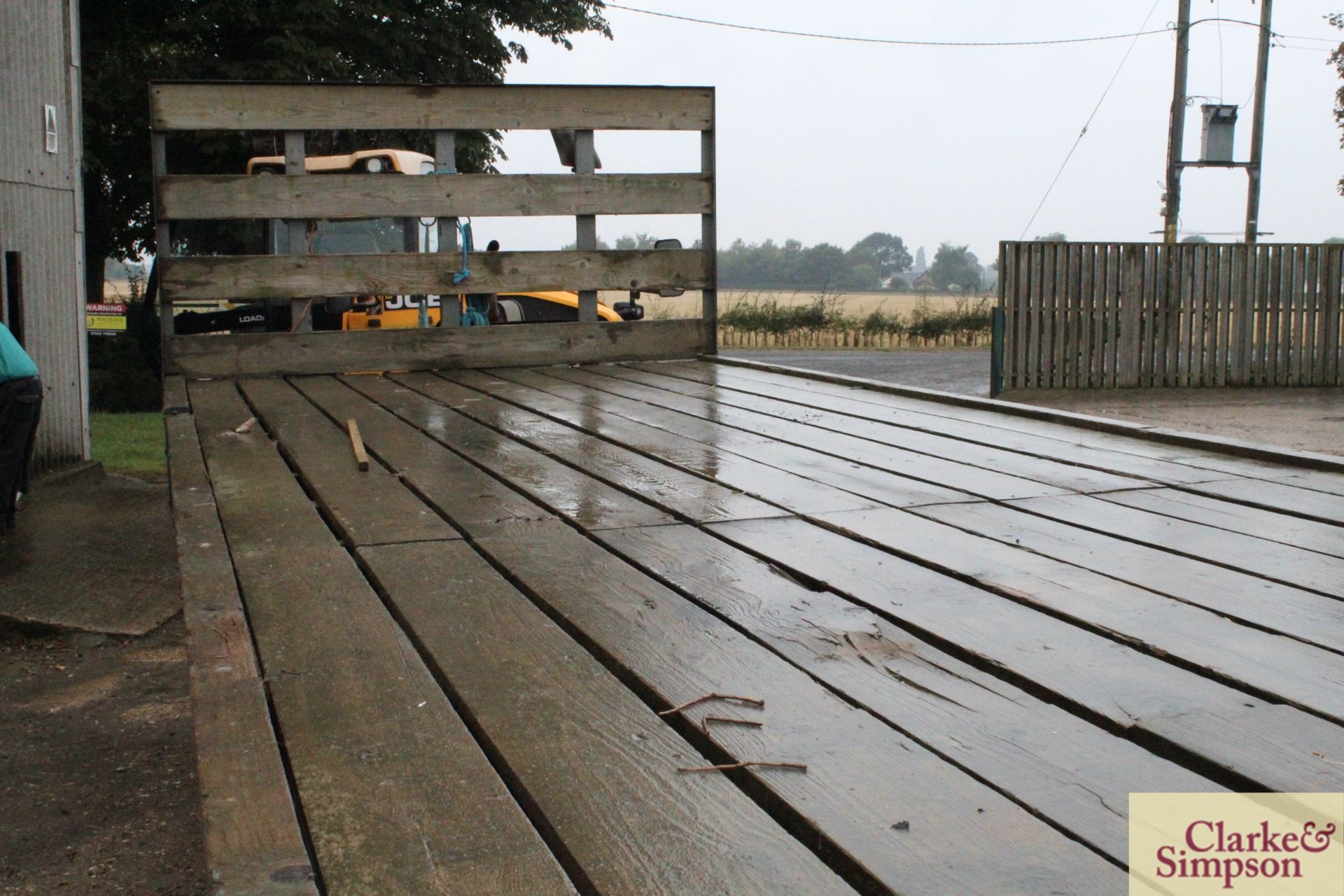 Farm made 27ft twin axle flatbed trailer. Based on Brian Legg 10T tipping trailer chassis. With - Image 7 of 10