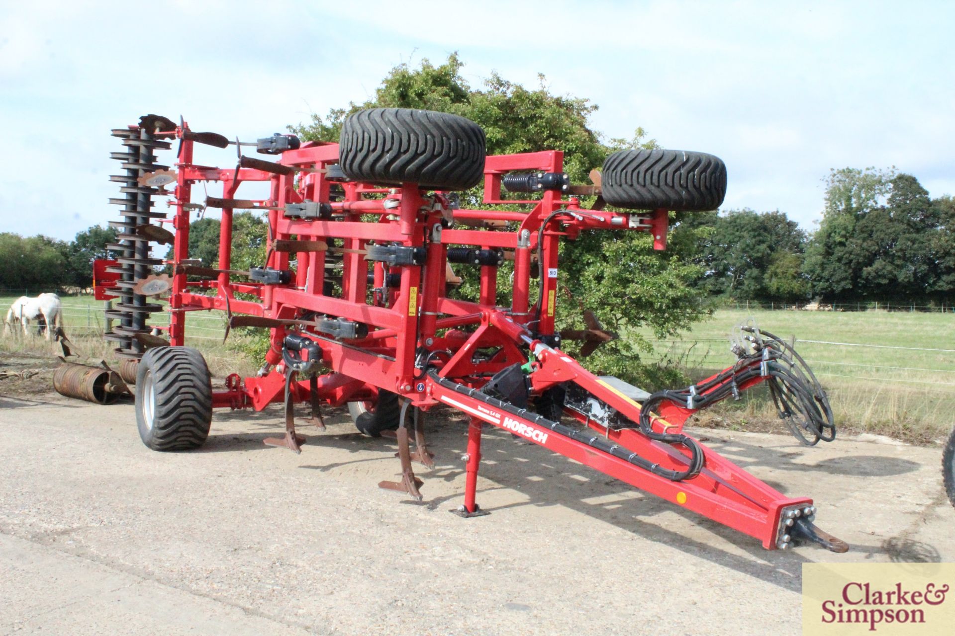 Horsch Terrano 5.4GX 5.4m hydraulic folding trailed cultivator. 2018. Serial number 34981289. With