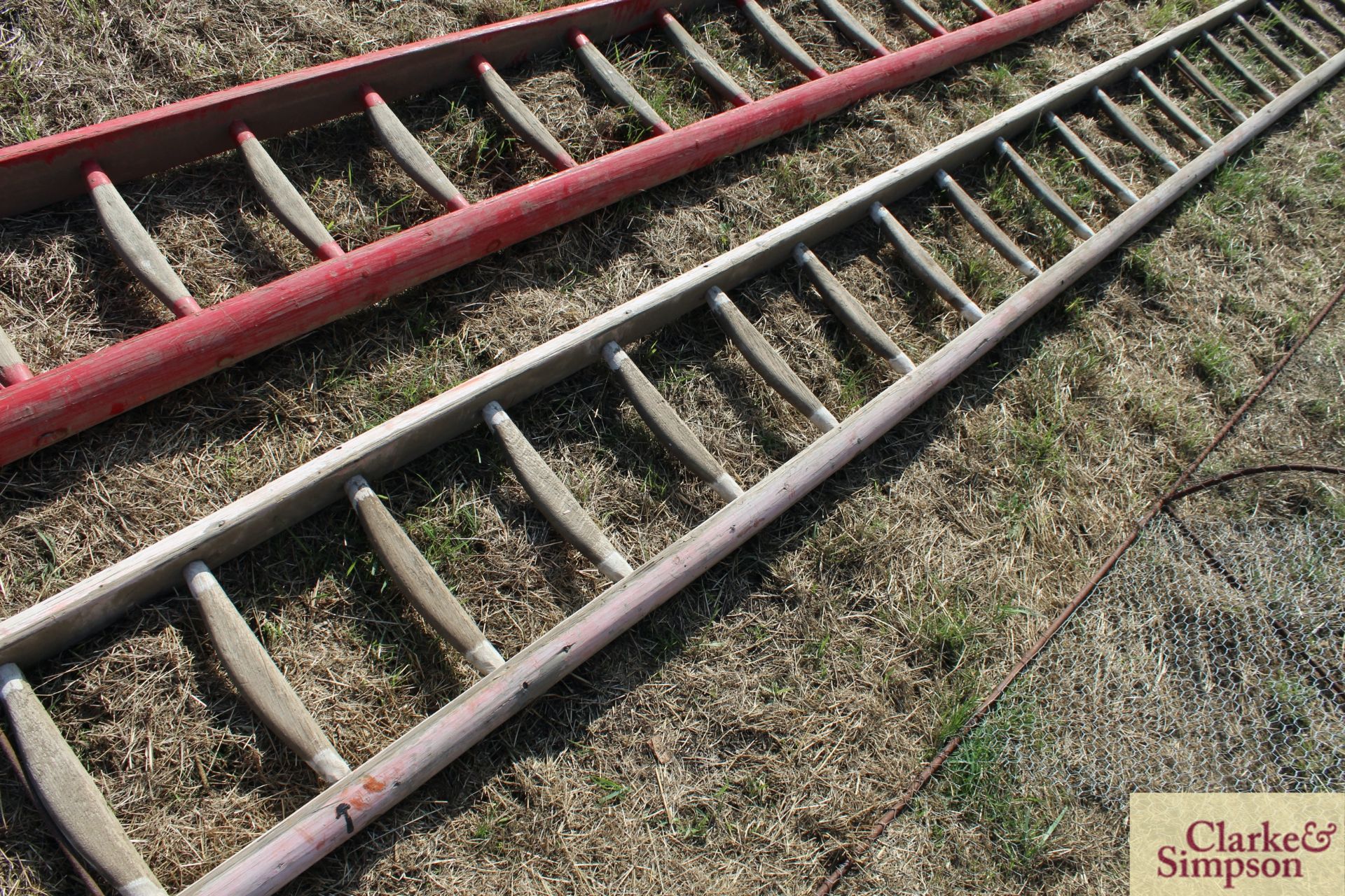 Large wooden thatchers ladder. - Image 4 of 6