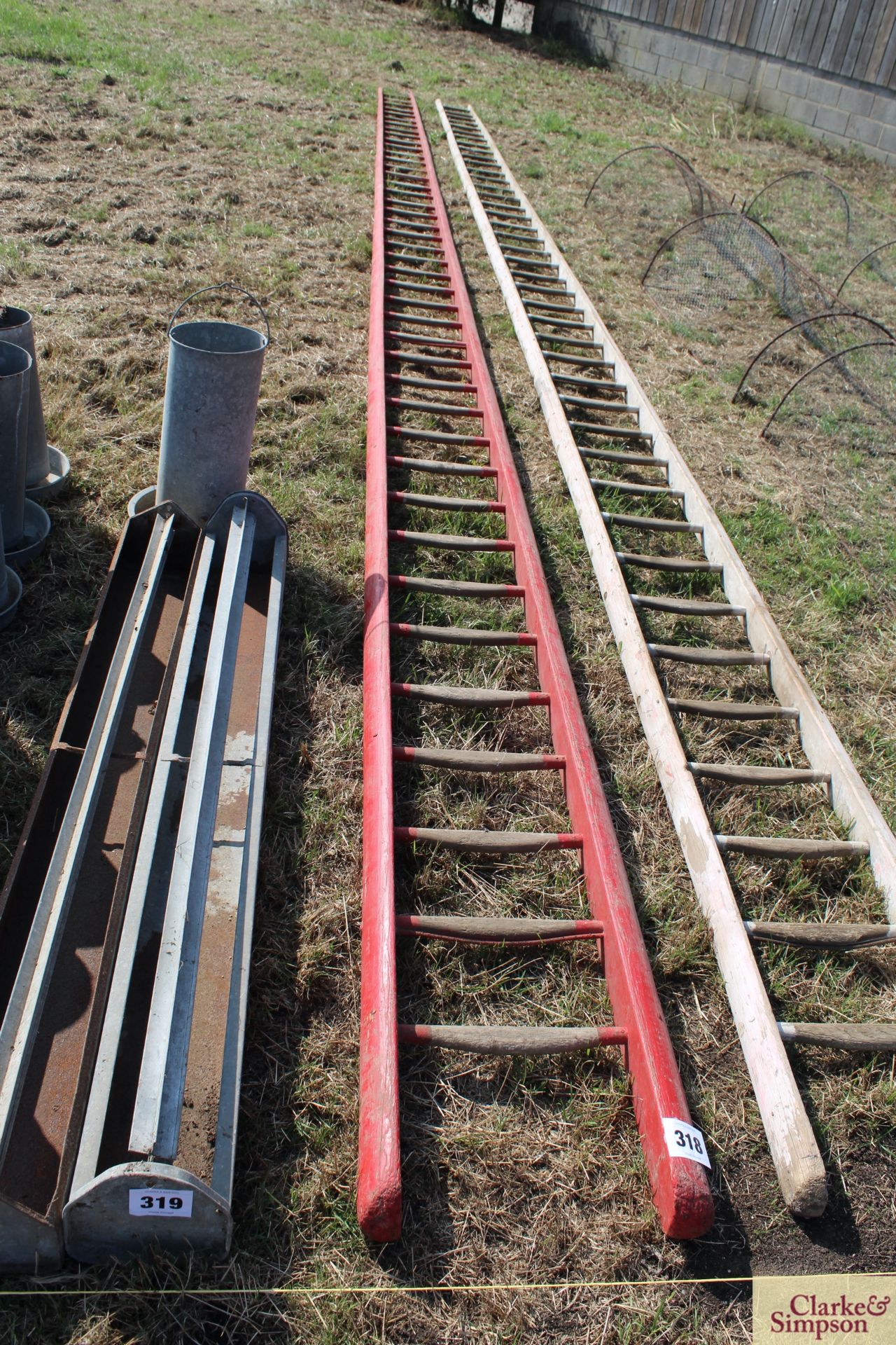 Large wooden thatchers ladder.