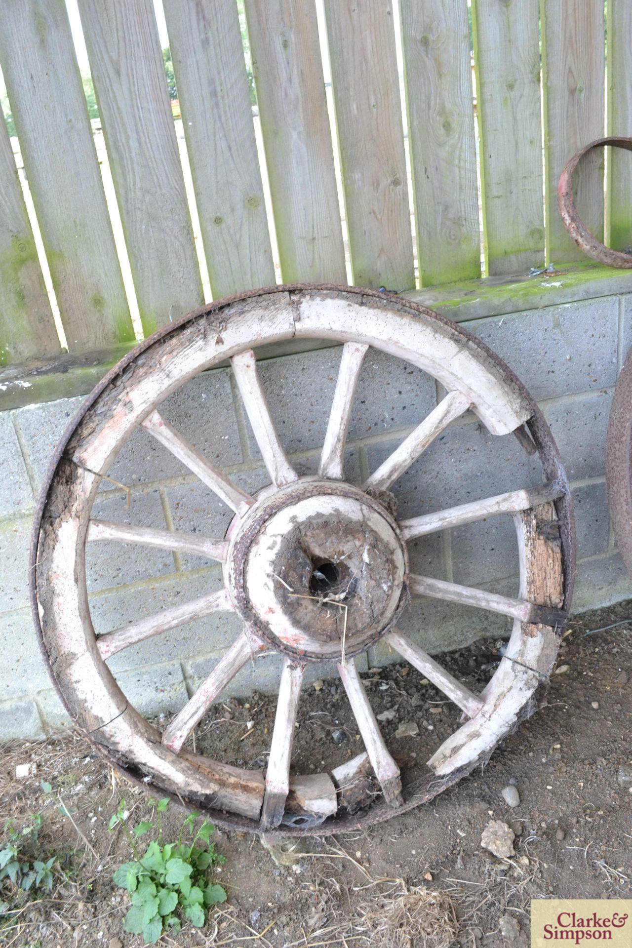 Pair of front wagon wheels. - Image 3 of 3