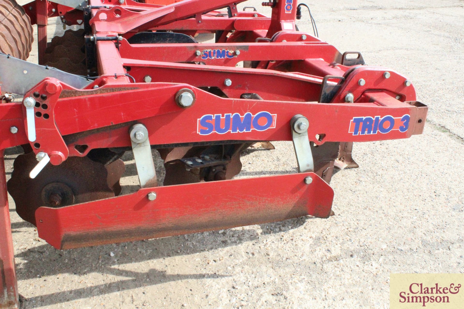 Sumo Trio 3 3m mounted cultivator 2012. Serial number 11626. With six Metcalfe low disturbance legs, - Image 18 of 21