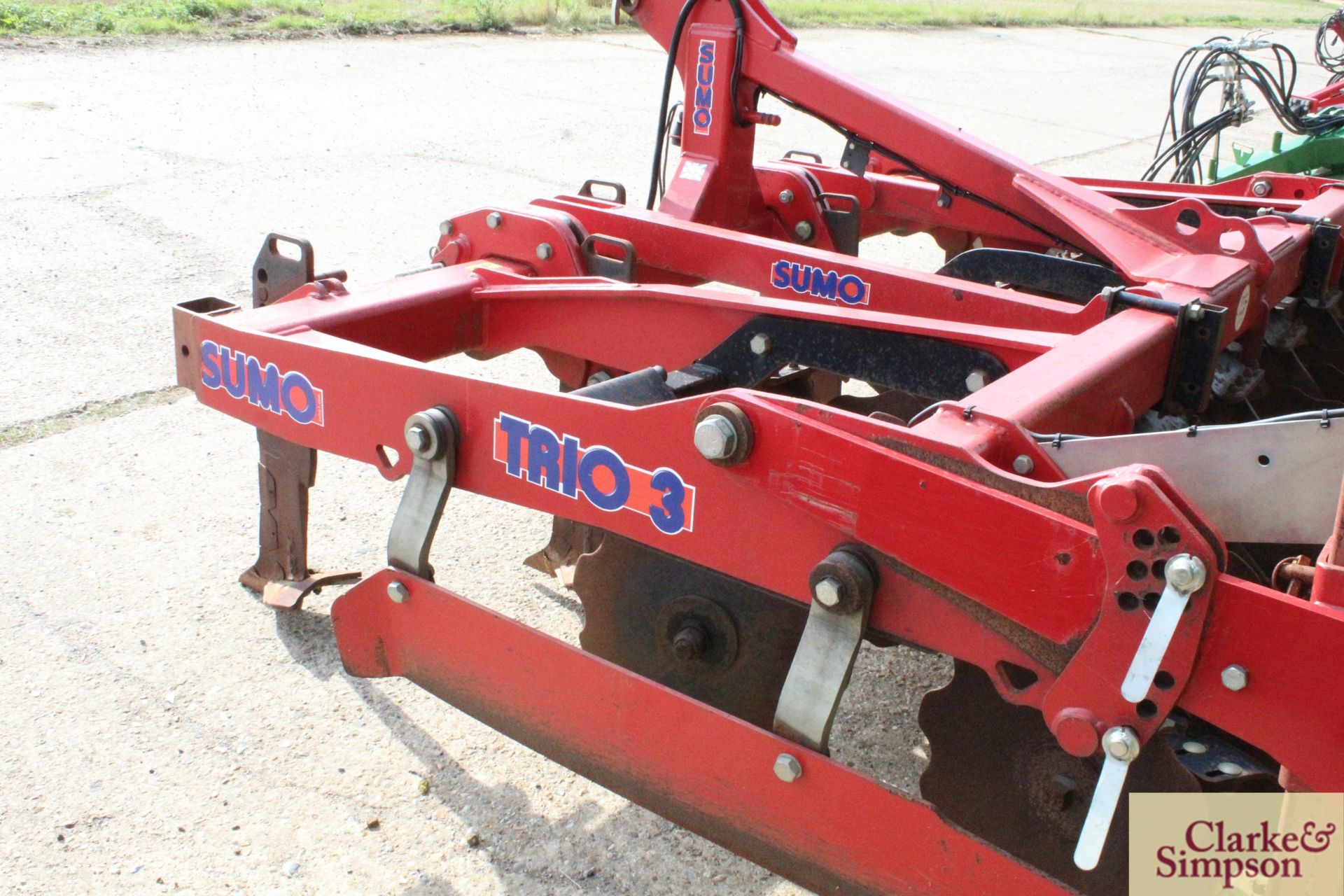 Sumo Trio 3 3m mounted cultivator 2012. Serial number 11626. With six Metcalfe low disturbance legs, - Image 10 of 21