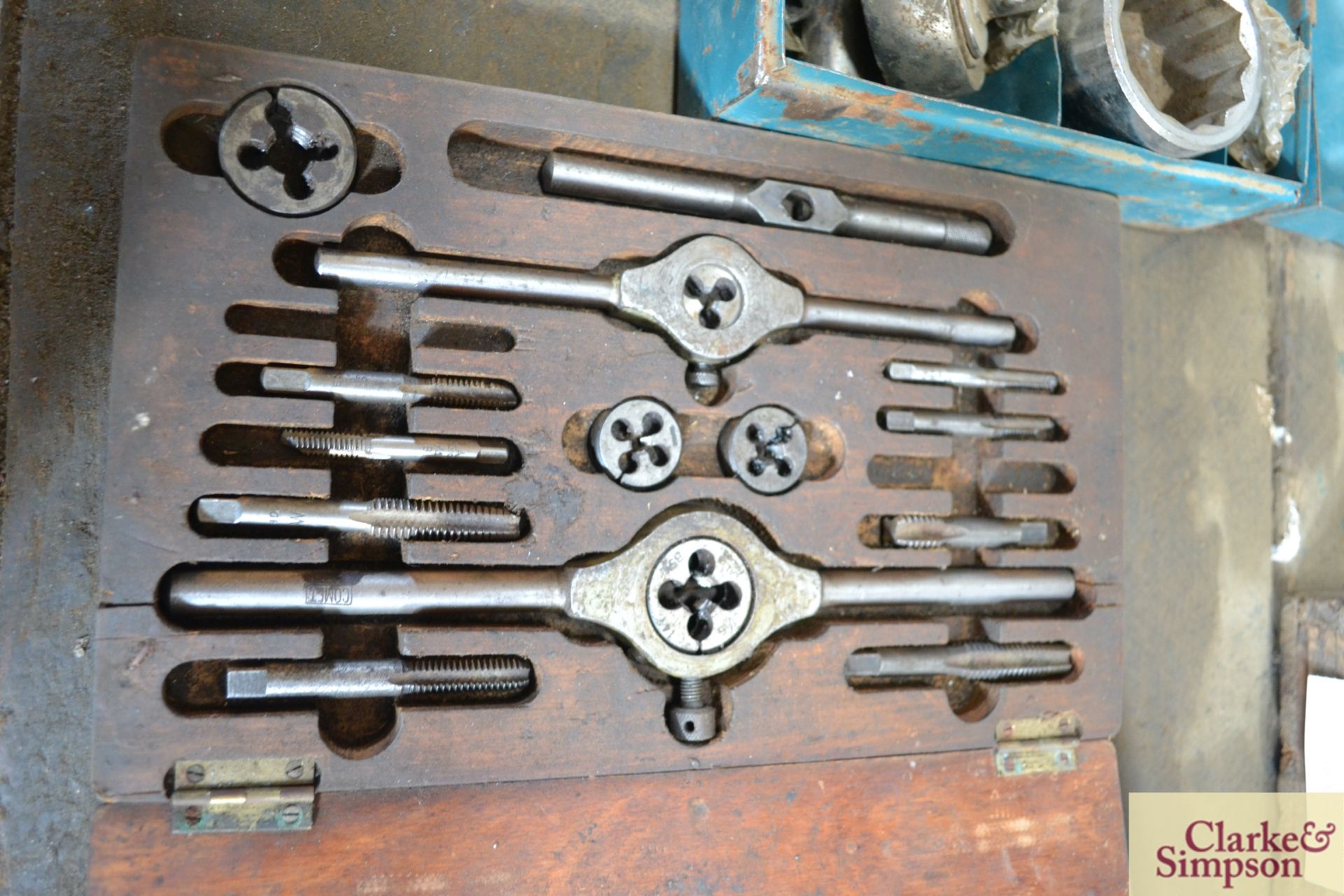 Tap and die set in wooden case. - Image 2 of 2