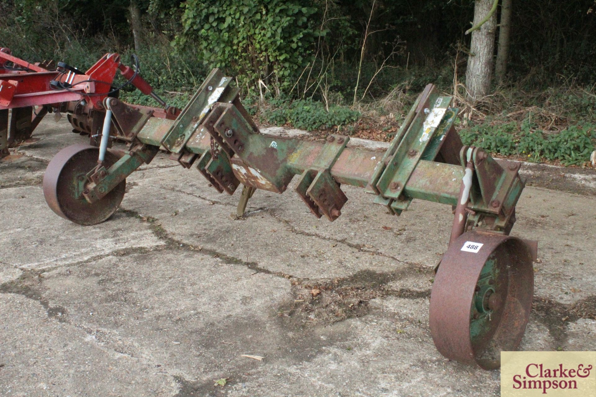 Cousins two leg subsoiler. With heavy duty depth wheels. - Image 2 of 10