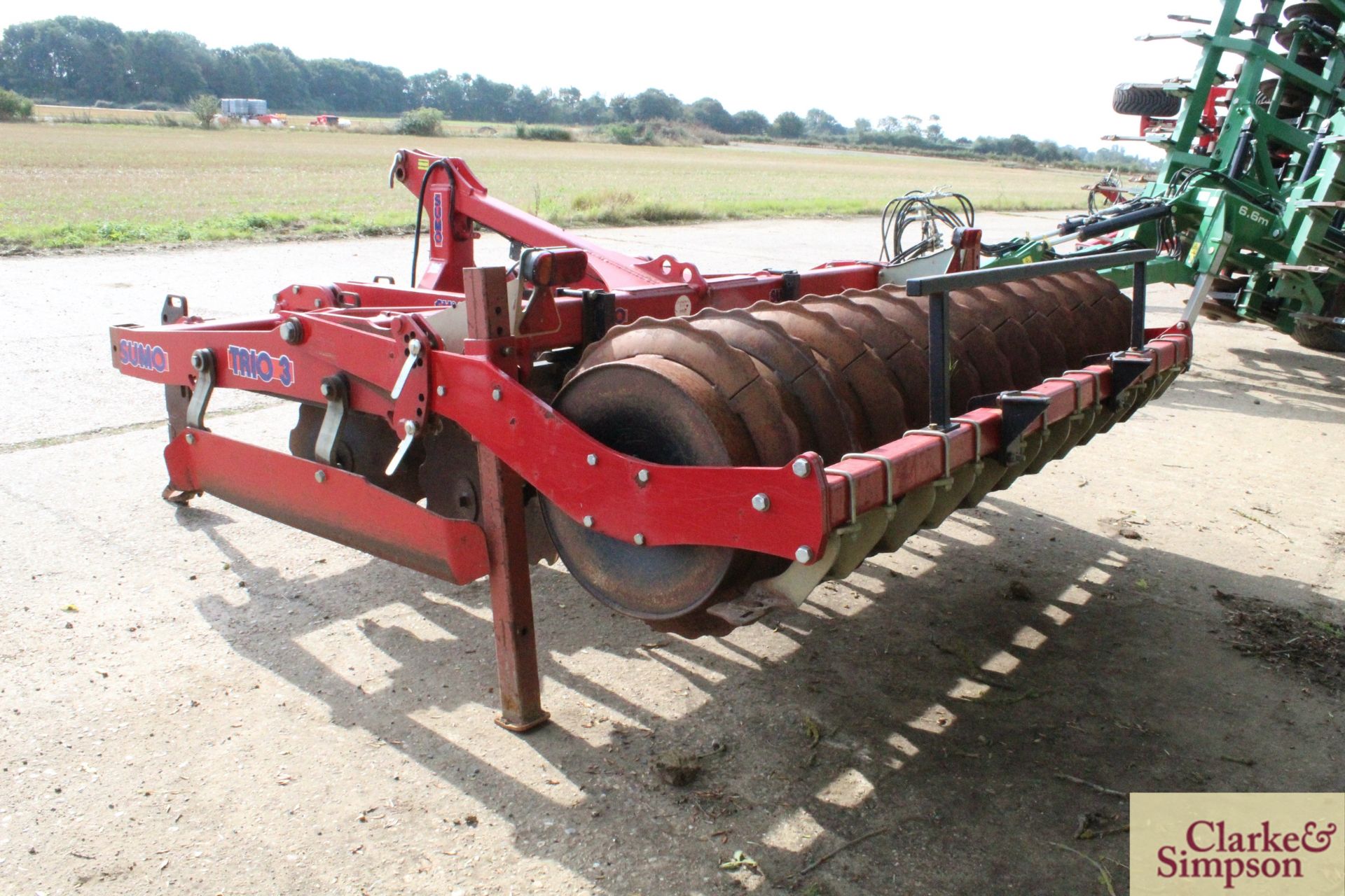 Sumo Trio 3 3m mounted cultivator 2012. Serial number 11626. With six Metcalfe low disturbance legs, - Image 3 of 21