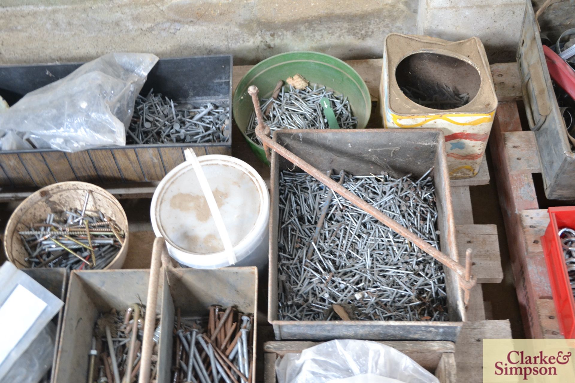 Pallet of various nails and fasteners. - Image 4 of 5